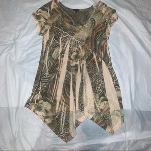 Y2K animal print butterfly style top